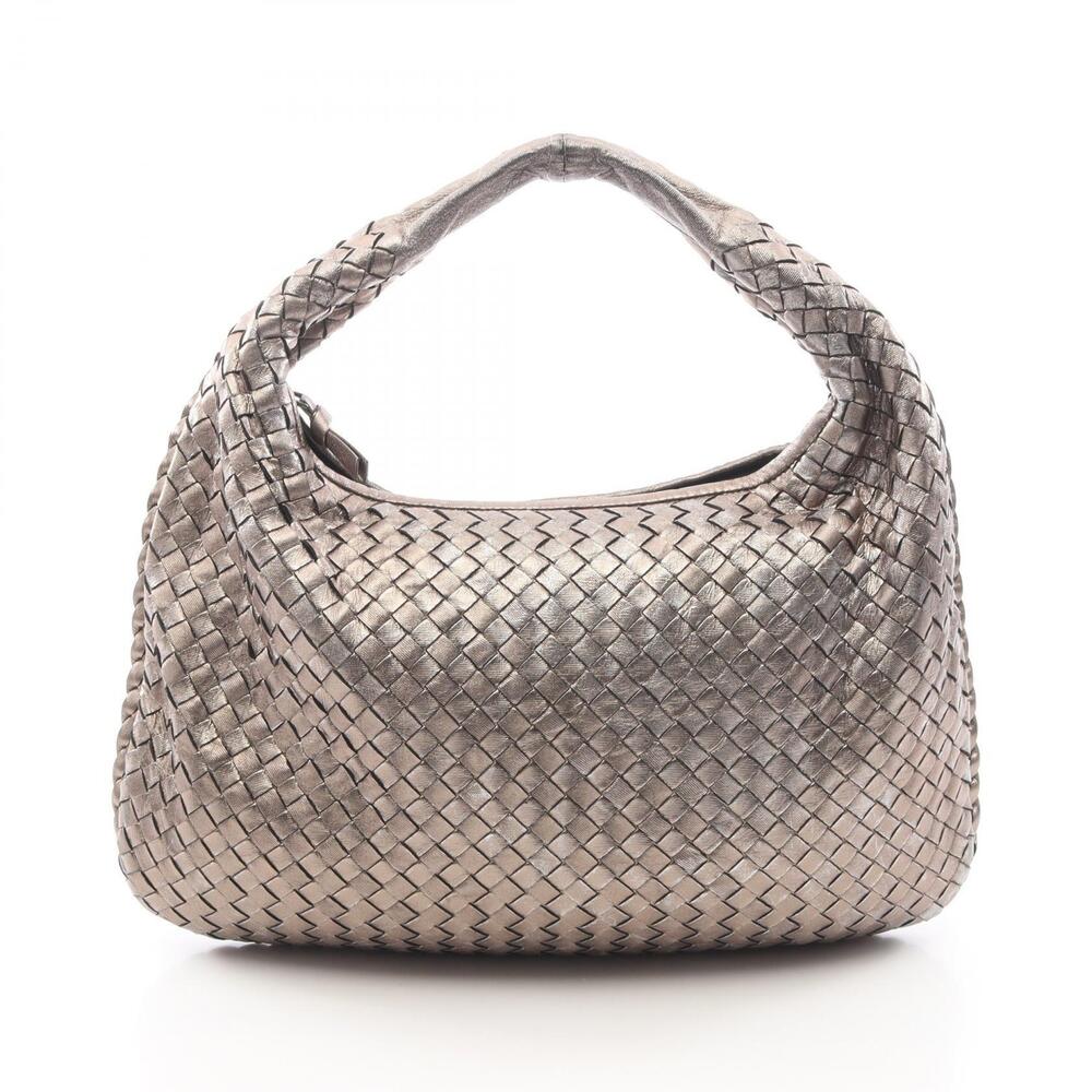 Bottega Veneta Intrecciato Shoulder Bag Leather Tone Gold